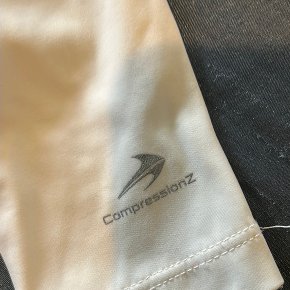 Compression White Arm Sleeves with Logo - Picture 2 of 2